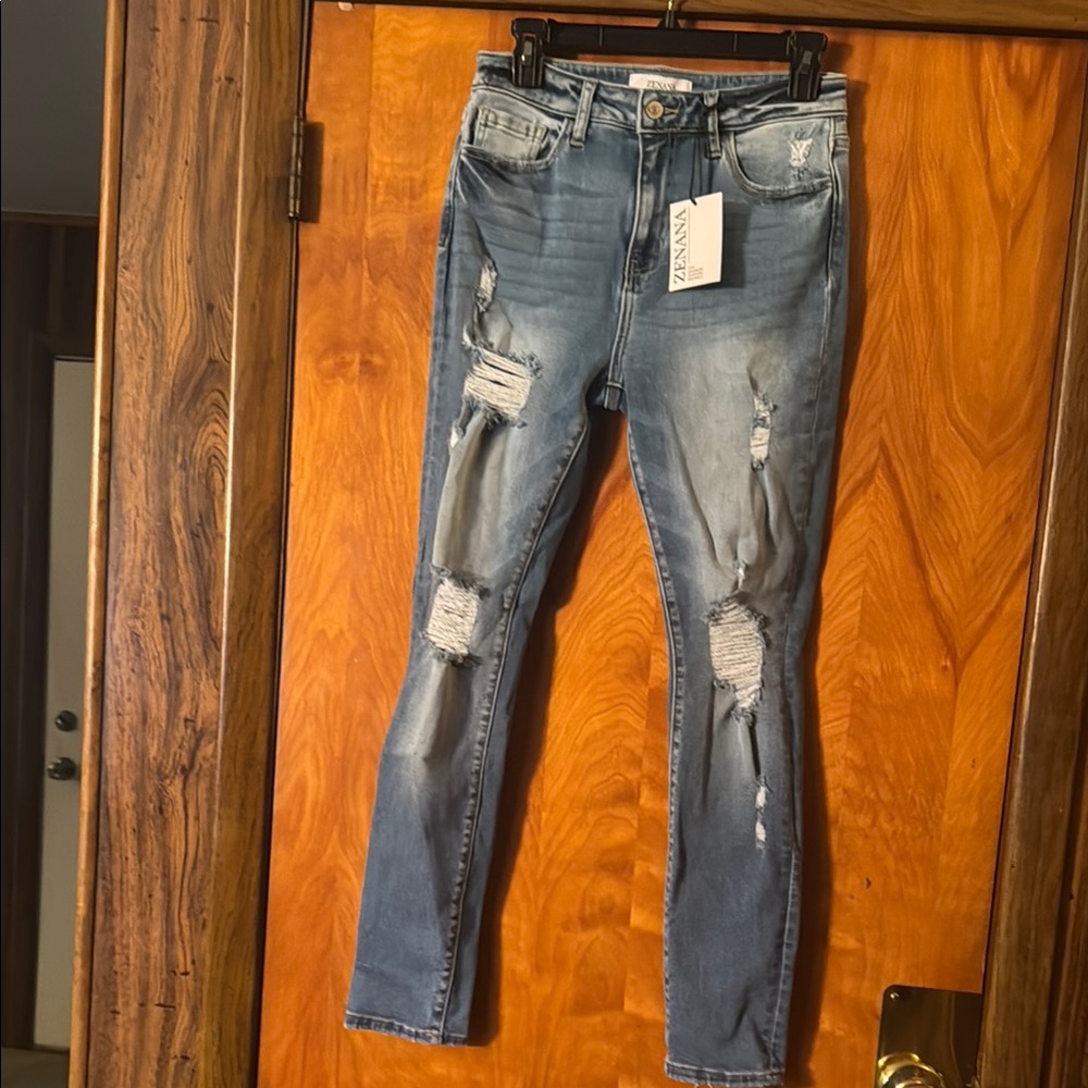 Zenana Blue Distressed Women's Jeans